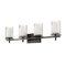 Z-Lite Grayson Vanity, 4-Light, 31 In.W x 5.75 In.L x 8.5 In.H, Matte Black/Clear + Etched Opal 1949-4V-MB - alternate 7